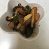 魚肉ソと野菜の焼肉のたれ炒め(^^)